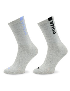 Комплект 2 чифта дълги чорапи дамски Puma Women Slouch Sock 2P 938005 Grey Melange / Purple 03