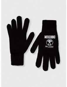 Вълнени ръкавици Moschino в черно