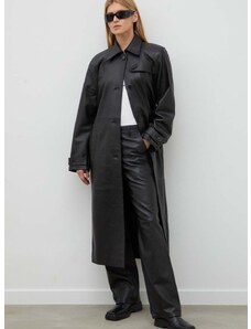 Кожено палто Won Hundred в черно преходен модел