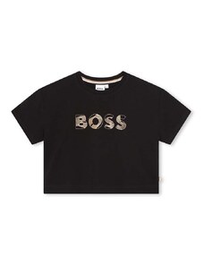 Детска тениска BOSS в черно