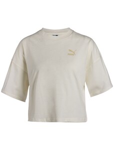 PUMA Тениска цвят "пясък" / бяло