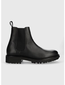 Кожени обувки Calvin Klein CHELSEA BOOT в черно HM0HM01229