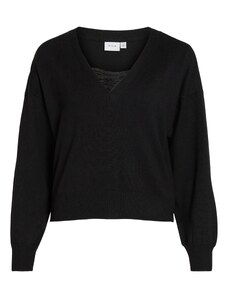 VILA Пуловер 'Tracy' черно / бяло