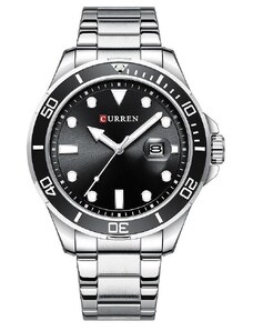 Мъжки часовник Curren Perlative, Неръждаема стомана, Сребрист / Черен