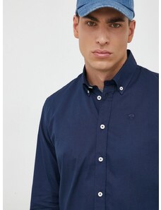 Риза North Sails мъжка в синьо със стандартна кройка с яка с копче