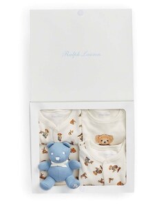 Бебешки памучен комплект Polo Ralph Lauren в бежово