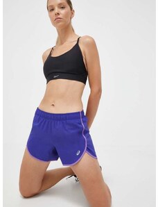 Къс панталон за бягане Asics Icon в лилаво с изчистен дизайн със стандартна талия