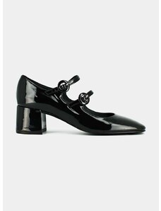 Велурени обувки с дебел ток Jonak DELOU VERNIS в черно с дебел ток 3300198