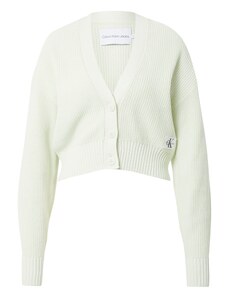 Calvin Klein Jeans Плетена жилетка пастелно зелено / черно / бяло