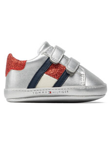 Обувки Tommy Hilfiger Velcro Shoe Silver T0A4-32110-1070 Silver 904