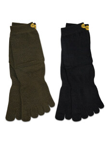 Комплект 2 чифта дълги чорапи мъжки Vibram Fivefingers Wool Blend Crew S15C12P Crew Black/Military Green