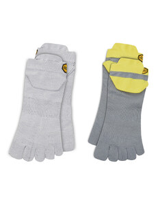 Комплект 2 чифта къси чорапи унисекс Vibram Fivefingers Athletic No Show S21N24P Light Grey/Yellow Grey