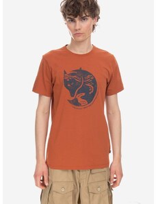 Памучна тениска Fjallraven Arctic Fox в оранжево с принт F87313 F87220