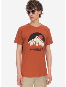 Памучна тениска Fjallraven в оранжево с принт