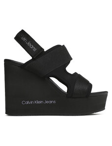 Сандали Calvin Klein Jeans Wedge Sandal Webbing YW0YW01073 Black/Lavender Aura BEH