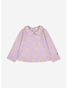 Бебешка блуза с дълги ръкави Bobo Choses в лилаво с яка