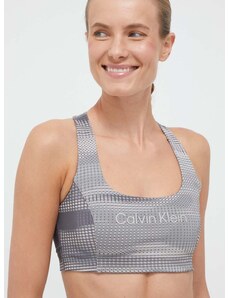 Спортен сутиен Calvin Klein Performance Essentials в сиво с десен