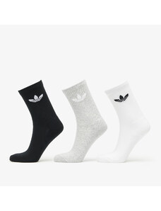 adidas Originals adidas Trefoil Cushion Crew Sock 3-Pack White/ Medium Grey Heather/ Black