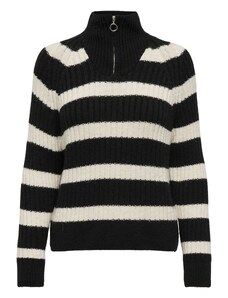 ONLY Пуловер 'Leise Freya' черно / бяло