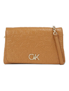 Дамска чанта Calvin Klein Re-Lock Shoulder Bag Md - Emb K60K611061 Brown Sugar GA5
