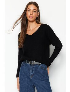 Trendyol черен широк годни трикотаж пуловер