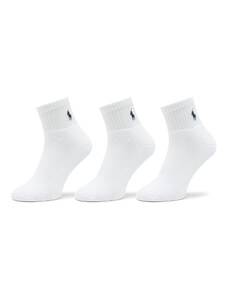 Комплект 3 чифта дълги чорапи мъжки Polo Ralph Lauren 449655220003 White