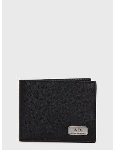Кожен портфейл Armani Exchange мъжки в черно 958433 CC843