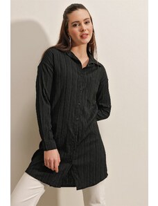 Bigdart 5884 Long Shirt in Woven - Black
