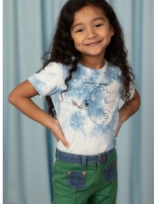 Детска памучна тениска Mini Rodini Mini Rodini x Wrangler в синьо с десен