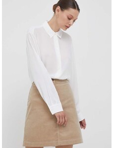 Риза Tommy Hilfiger дамска в бяло със свободна кройка с класическа яка