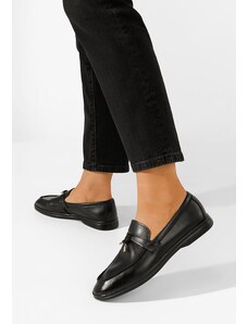 Zapatos Мокасини от естествена кожа Anette черни