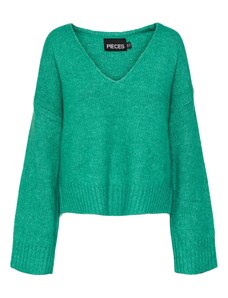 PIECES Пуловер 'NANCY' зелено