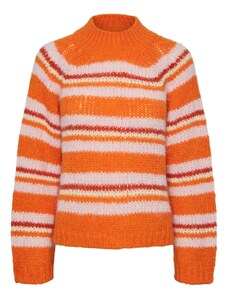 PIECES Пуловер пастелнолилаво / оранжево / ръждиво червено / бял памук
