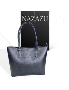 NAZAZU Ежедневна голяма твърда дамска чанта с изчистен дизайн - черна