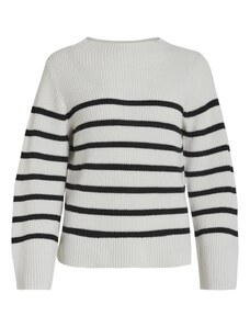 VILA Пуловер 'MONTI' черно / бяло