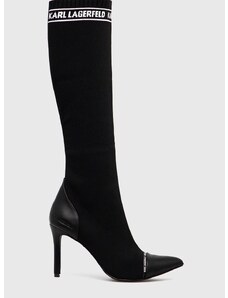 Ботуши Karl Lagerfeld дамски в черно с ток стилето