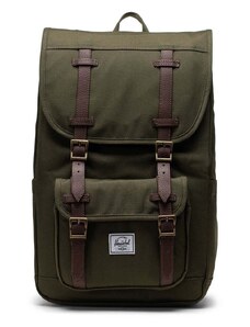 Раница Herschel Little America Mid Backpack в зелено голям размер с изчистен дизайн