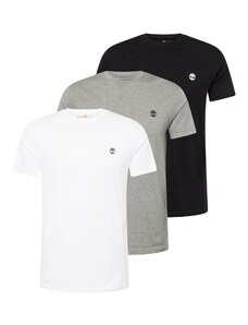 TIMBERLAND Тениска сив меланж / черно / мръсно бяло