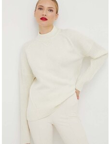 Вълнен пуловер BOSS дамски в бяло
