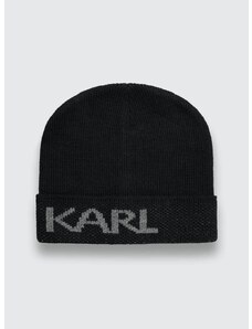 Шапка с вълна Karl Lagerfeld в черно