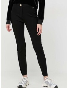 Панталон Armani Exchange в черно с кройка по тялото, с висока талия