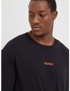 Домашна блуза с дълги ръкави HUGO в черно с принт 50502399