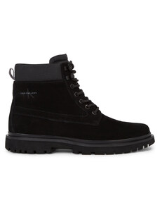 Зимни обувки Calvin Klein Jeans Eva Mid Laceup Boot Suede YM0YM00802 Black/Stormfront 00T