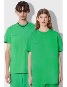 Памучна тениска Pangaia в зелено с принт