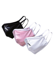 Комплект 3 маски от плат Calvin Klein Jeans Face Cover 3-Pack K60K608838 Бял