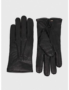Кожени ръкавици BOSS в черно