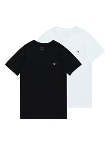 GANT Тениска черно / бяло