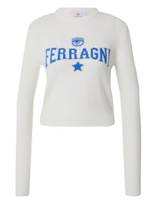 Chiara Ferragni Пуловер лазурно синьо / бяло