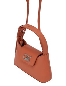 Calvin Klein Дамска чанта оранжево / сребърно