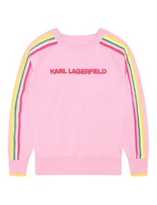 Детски пуловер Karl Lagerfeld в розово